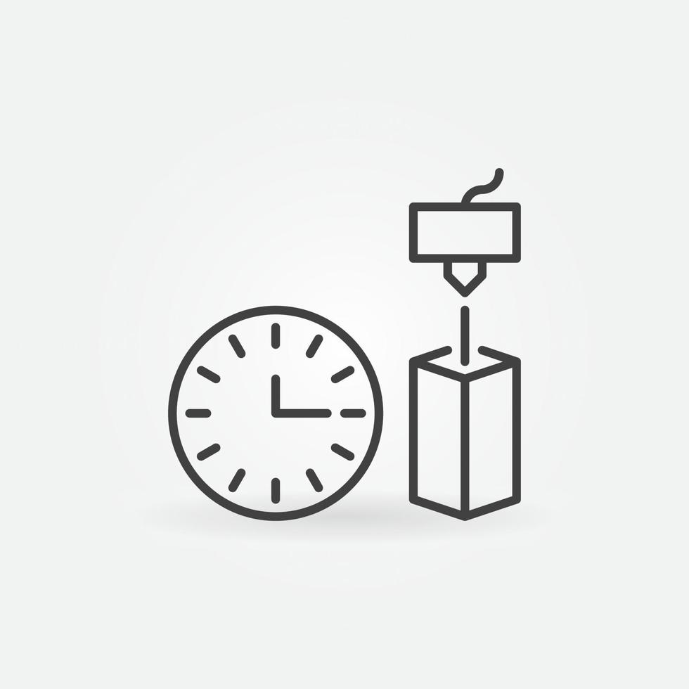 Vector 3D Printing Time concept outline icon or sign