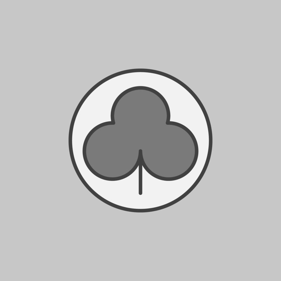 clubs juego de naipes concepto vectorial icono de color redondo vector