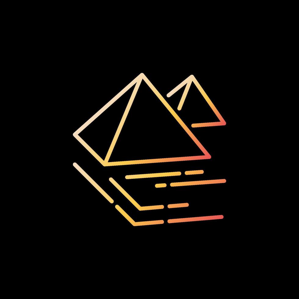 Giza Egyptian Pyramids vector concept outline colorful icon