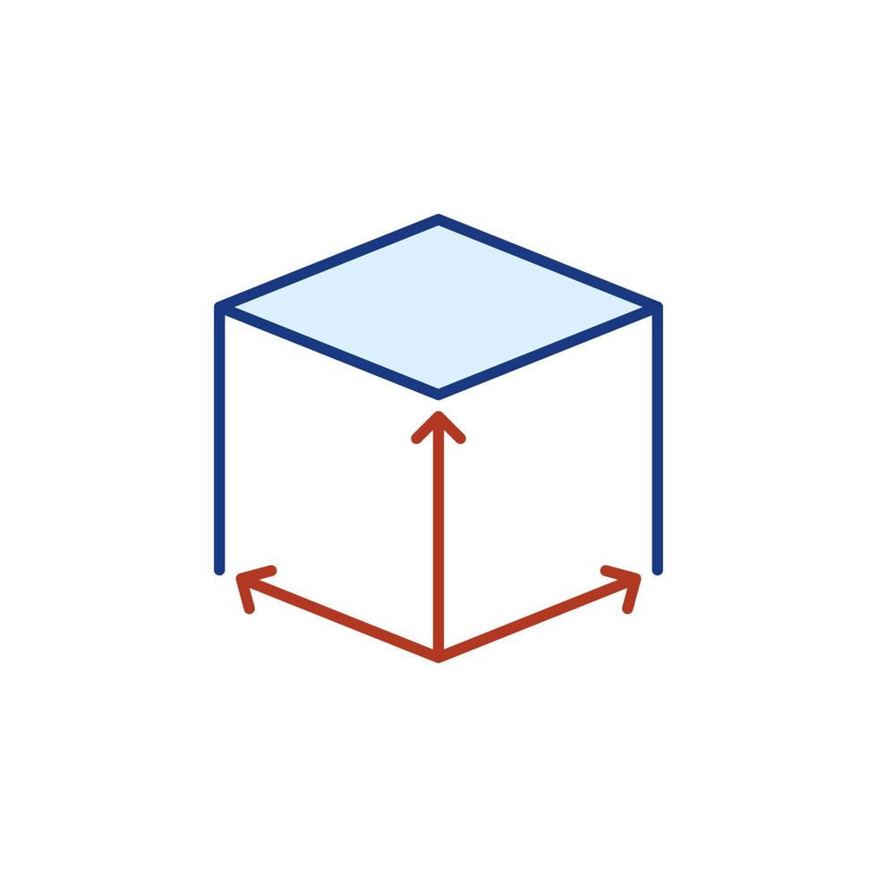 Cube Dimension vector concept colored icon or sign