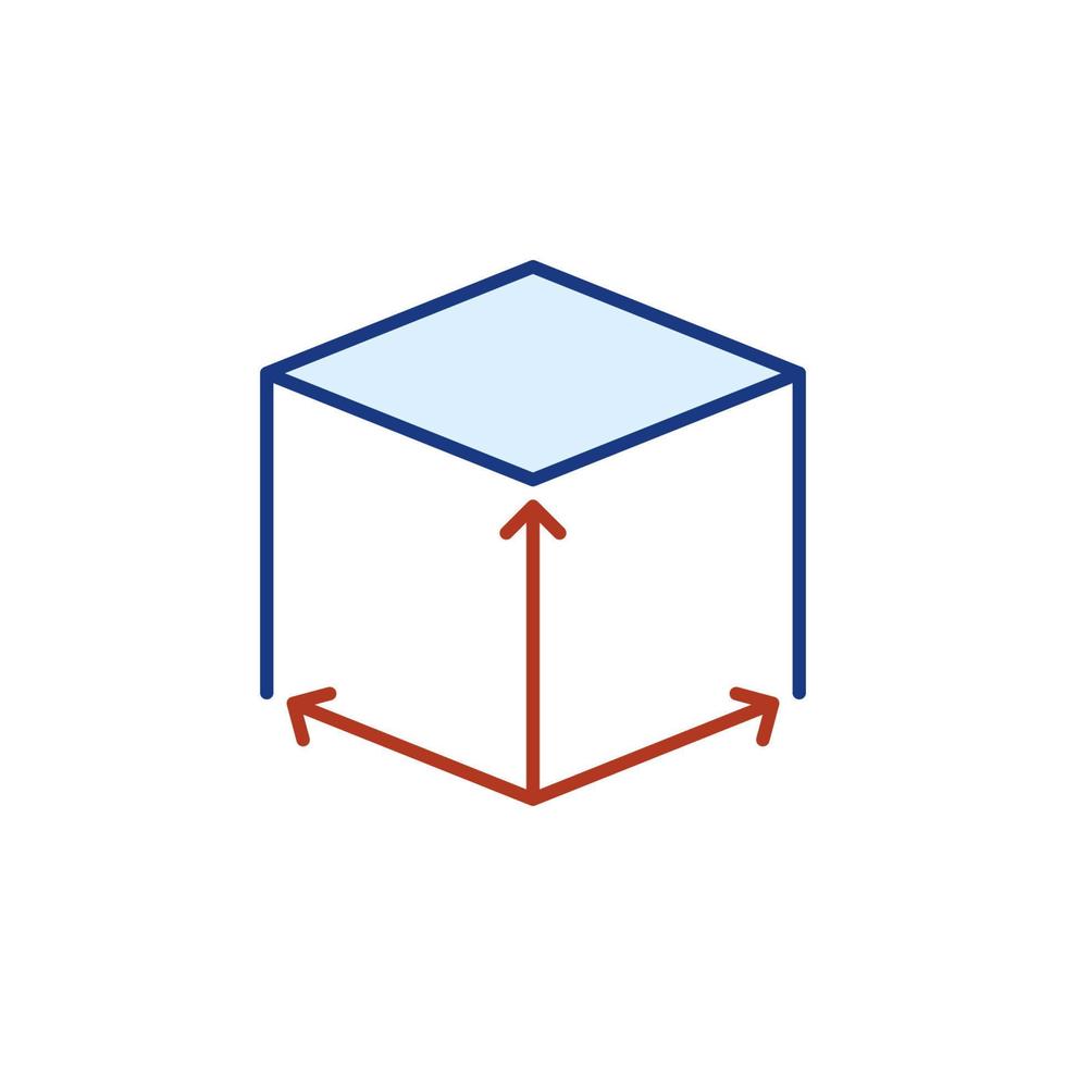 cubo dimensión vector concepto color icono o signo