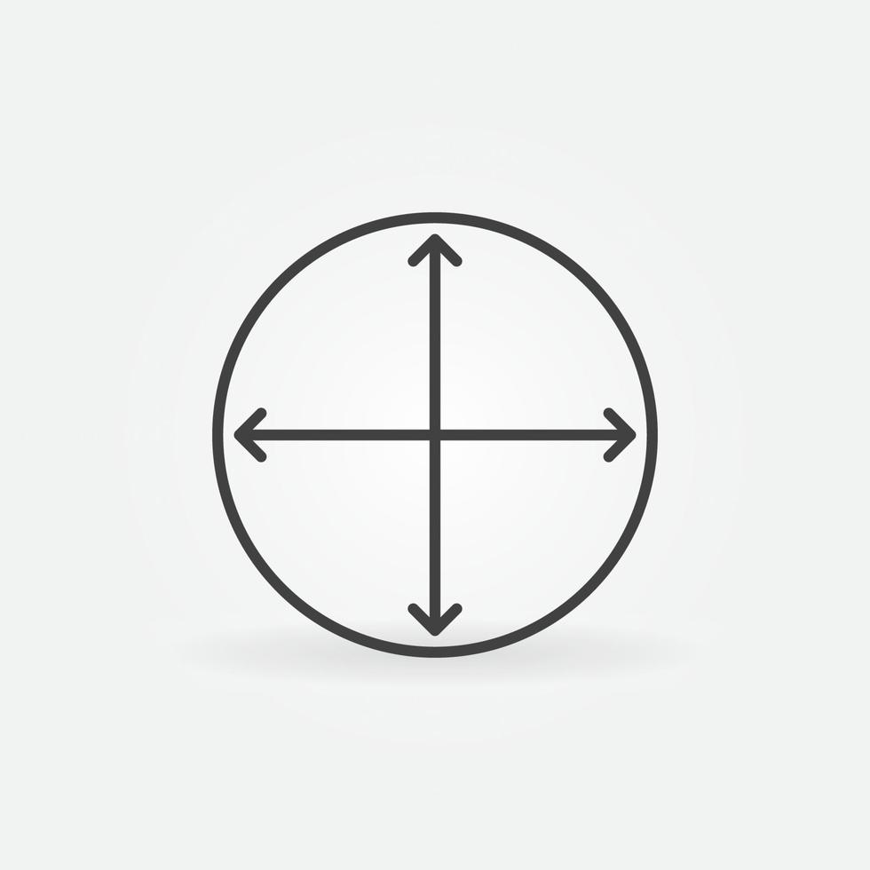 Circle Area vector concept minimal line icon or symbol