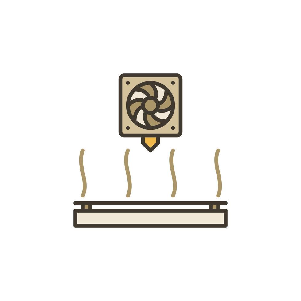 Hot 3d printer Table vector concept colored icon or symbol