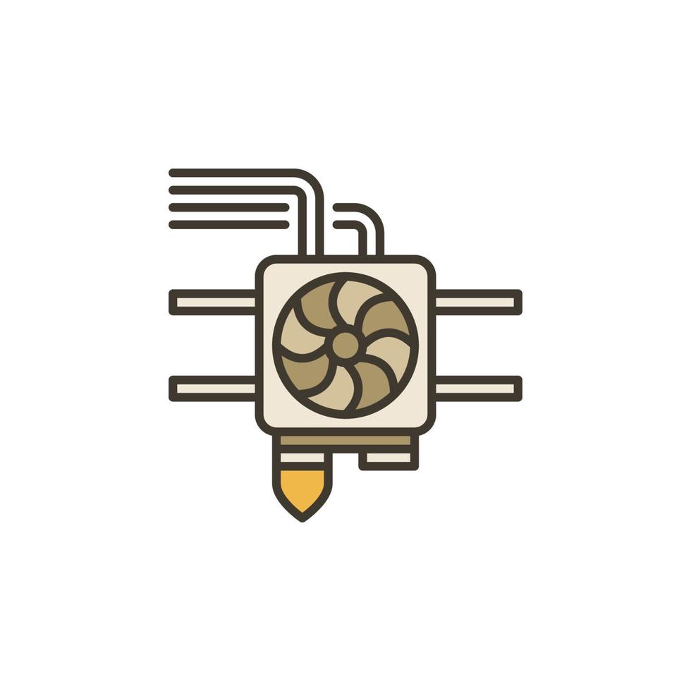Vector 3D Printer Extruder for 3D Printing concept colored icon