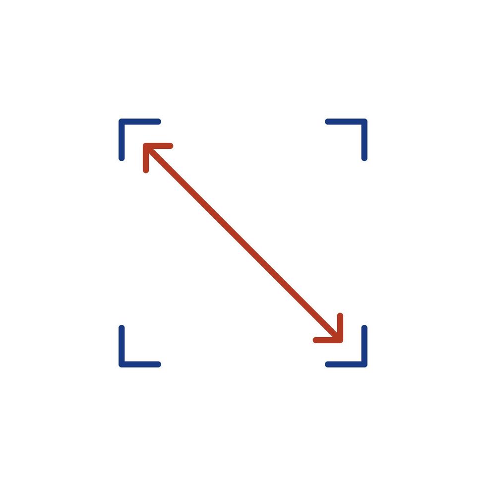 Scaling vector thin line concept colored simple icon or sign