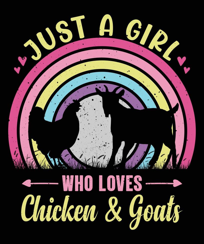 Just A Girl Who Loves Chicken And Goats T-shirt Design For Women vector