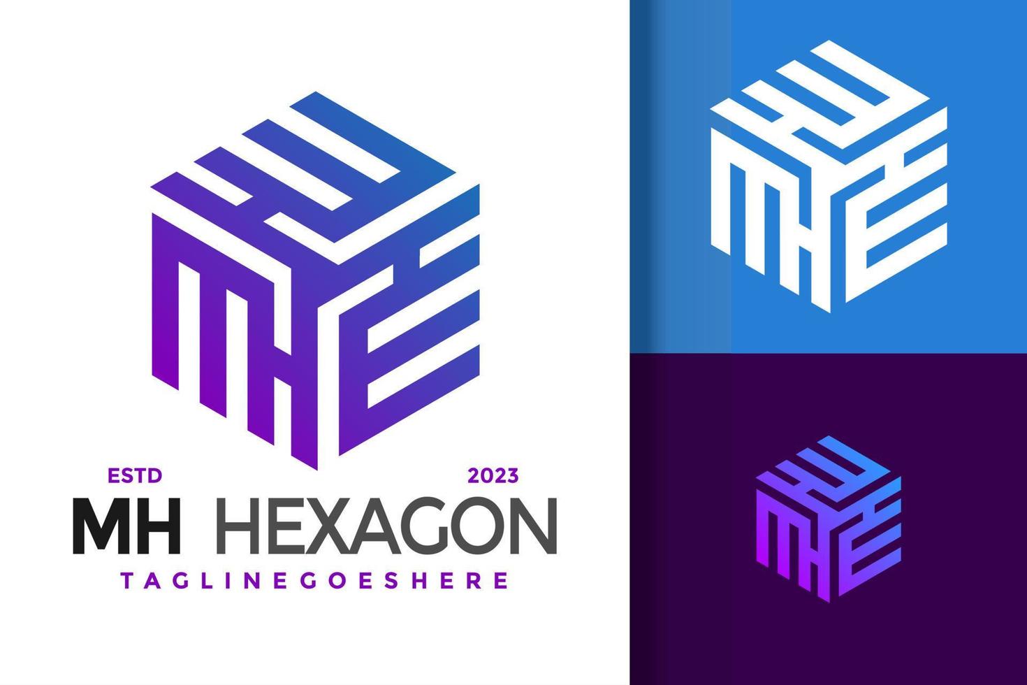 Letter MH or HM Hexagon Logo Logos Design Element Stock Vector Illustration Template