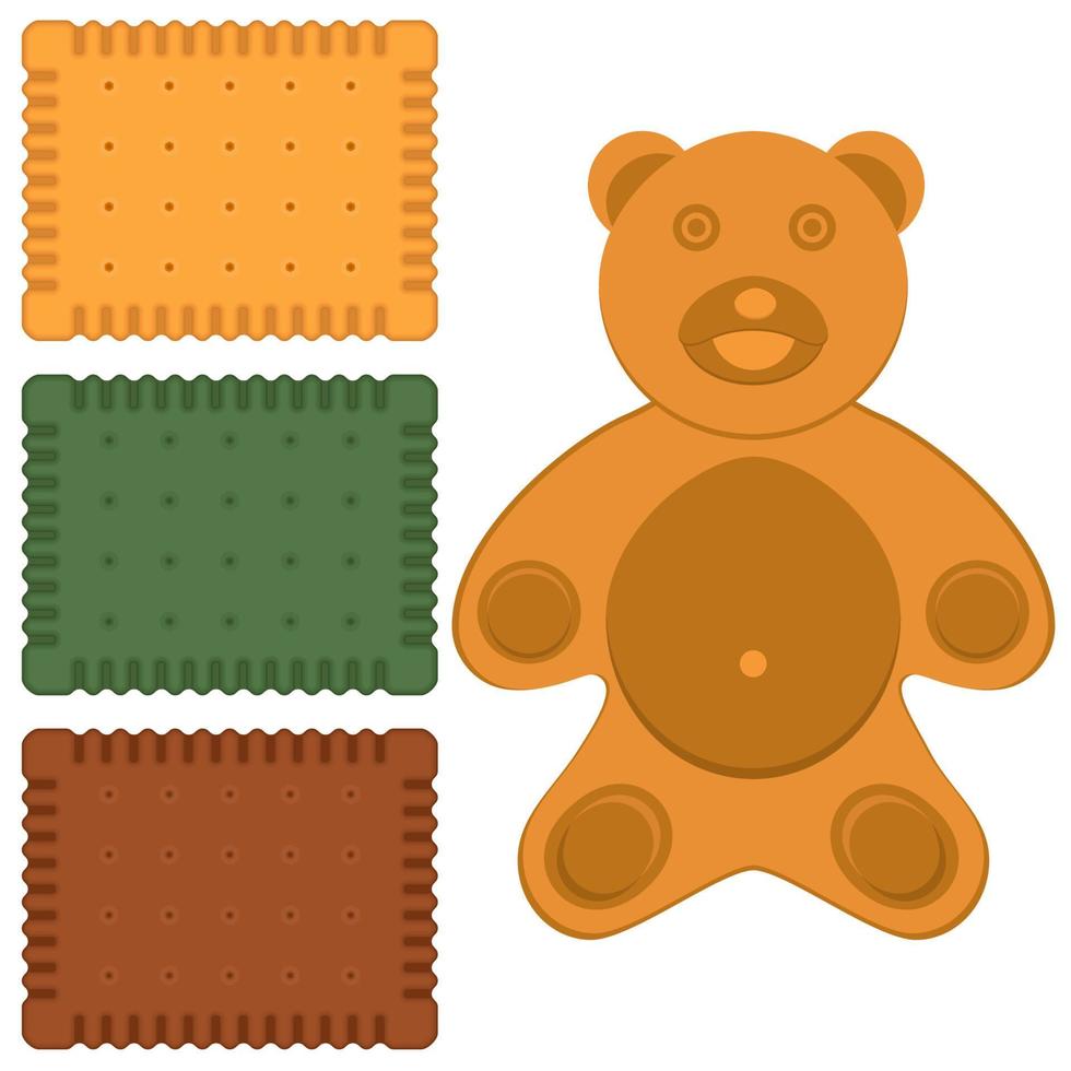 Big set homemade cookie different taste in pastry biscuit vector