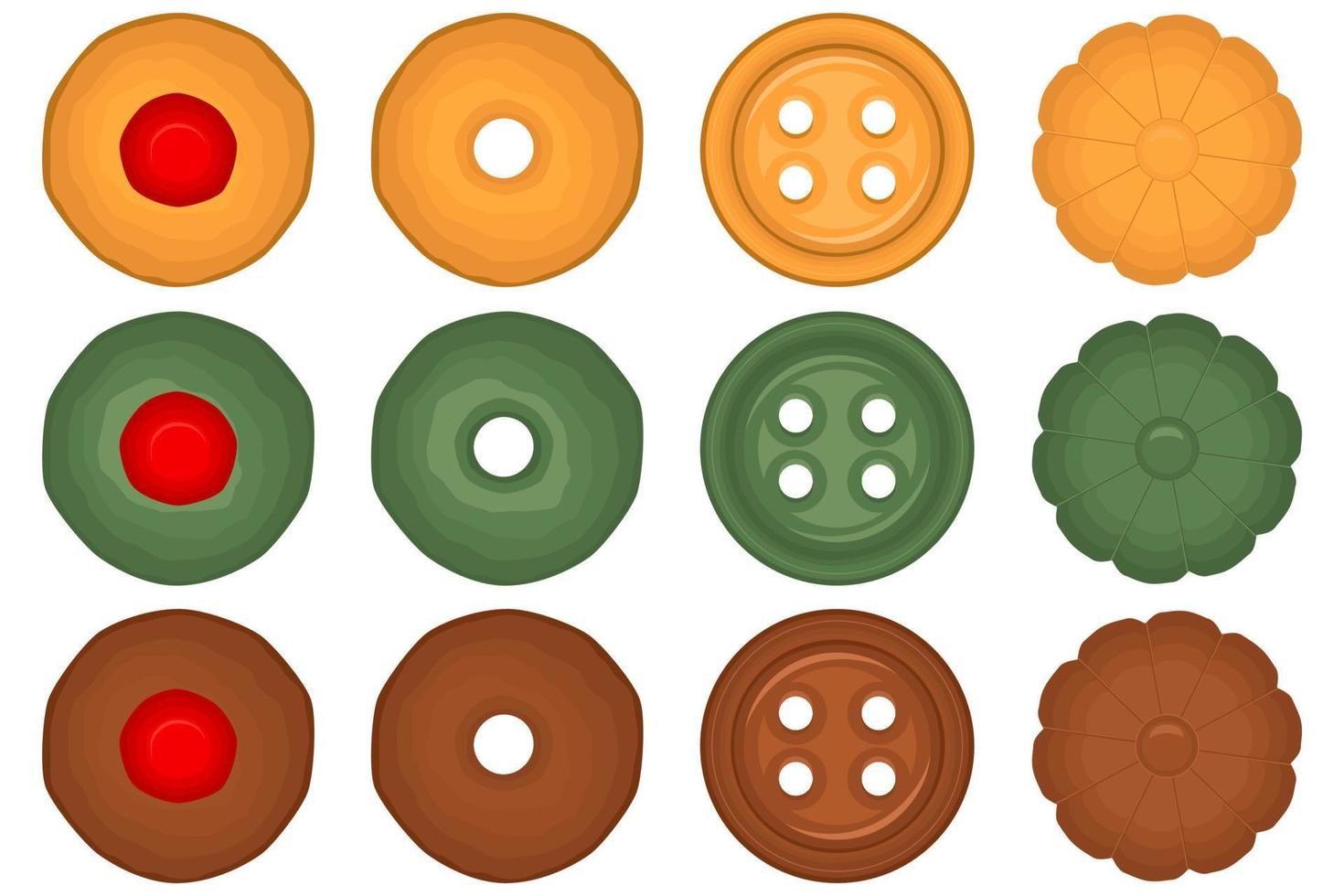 Big set homemade cookie different taste in pastry biscuit vector