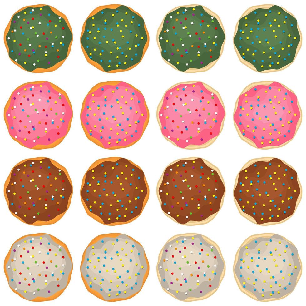 Big set homemade cookie different taste in pastry biscuit vector
