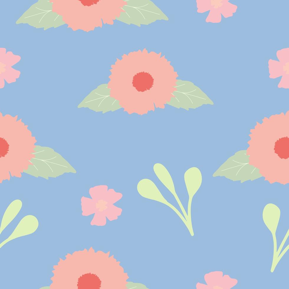 Flowers seamless patterns. Vector design for paper, cover, fabric, interior decor and other users