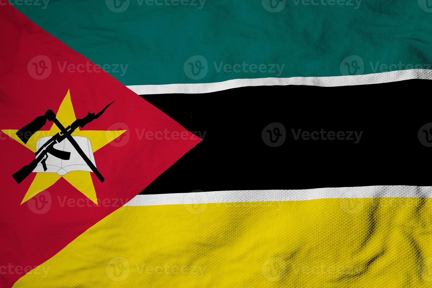 Waving Flag of Mozambique in 3D rendering photo