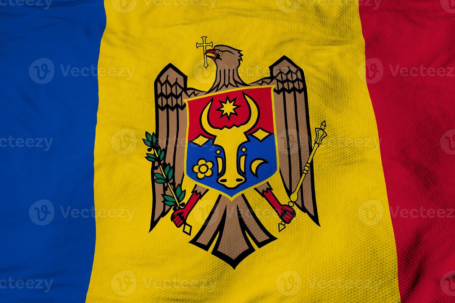 Waving Flag of Moldova in 3D rendering photo