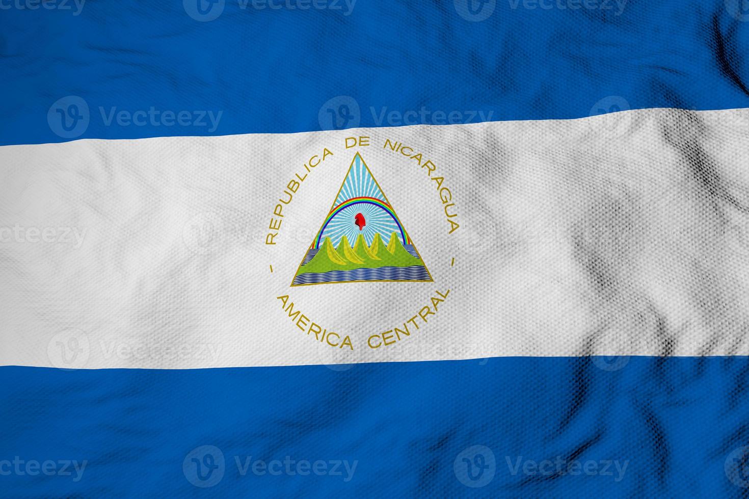 Waving flag of Nicaragua in 3D rendering photo