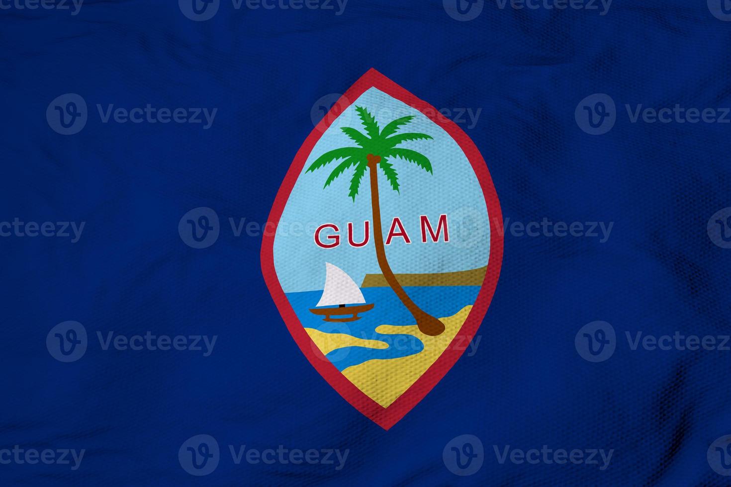 Waving Flag of Guam in 3D rendering photo