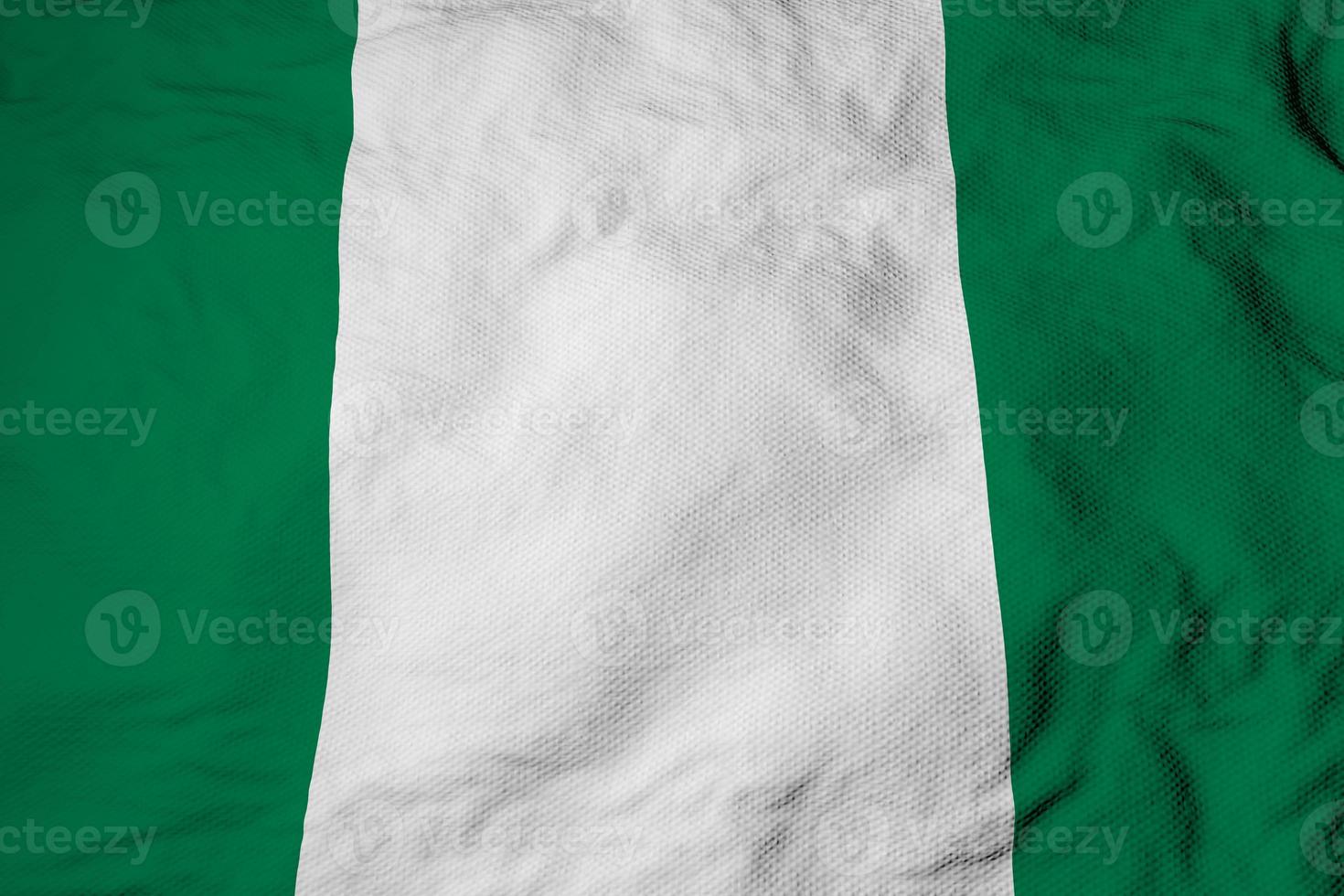 bandera ondeante de nigeria en renderizado 3d foto