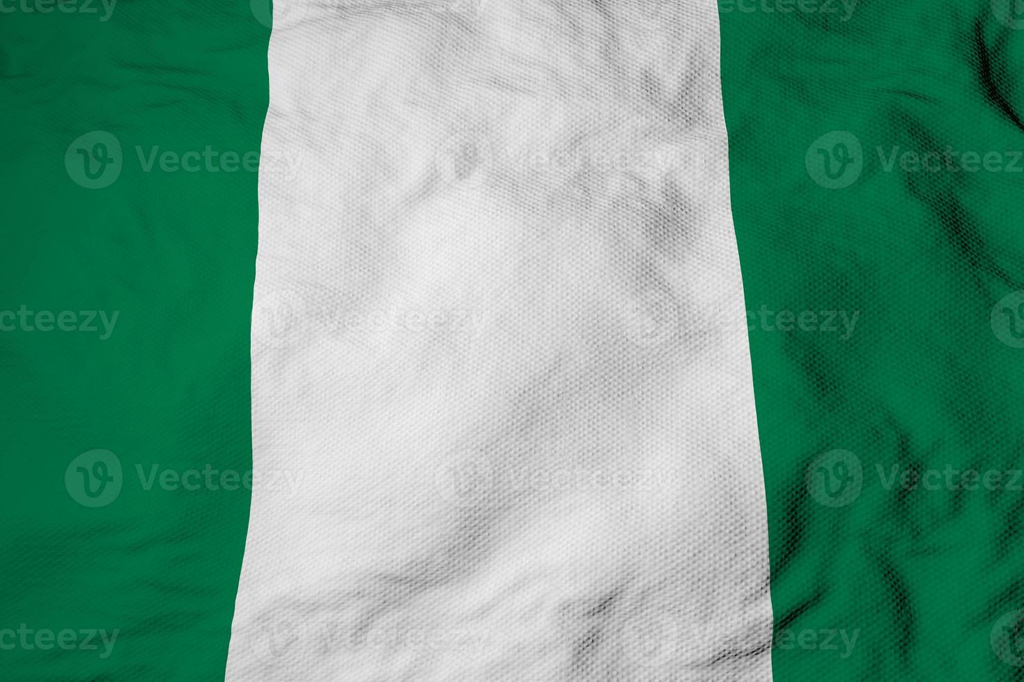 Waving flag of Nigeria in 3D rendering photo