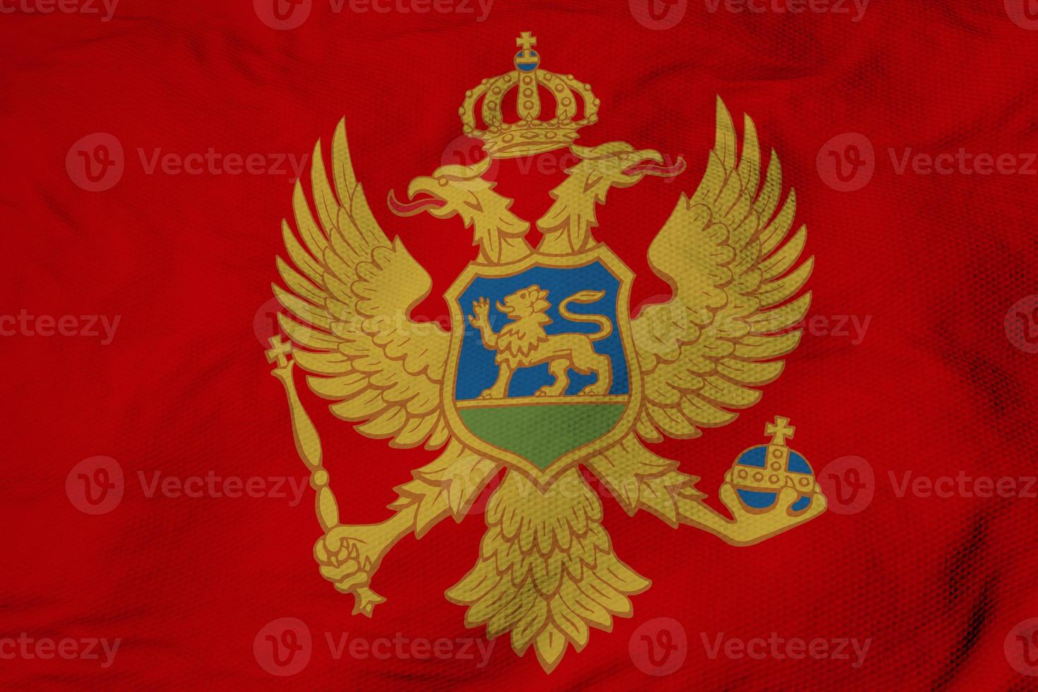 Waving Flag of Montenegro in 3D rendering photo