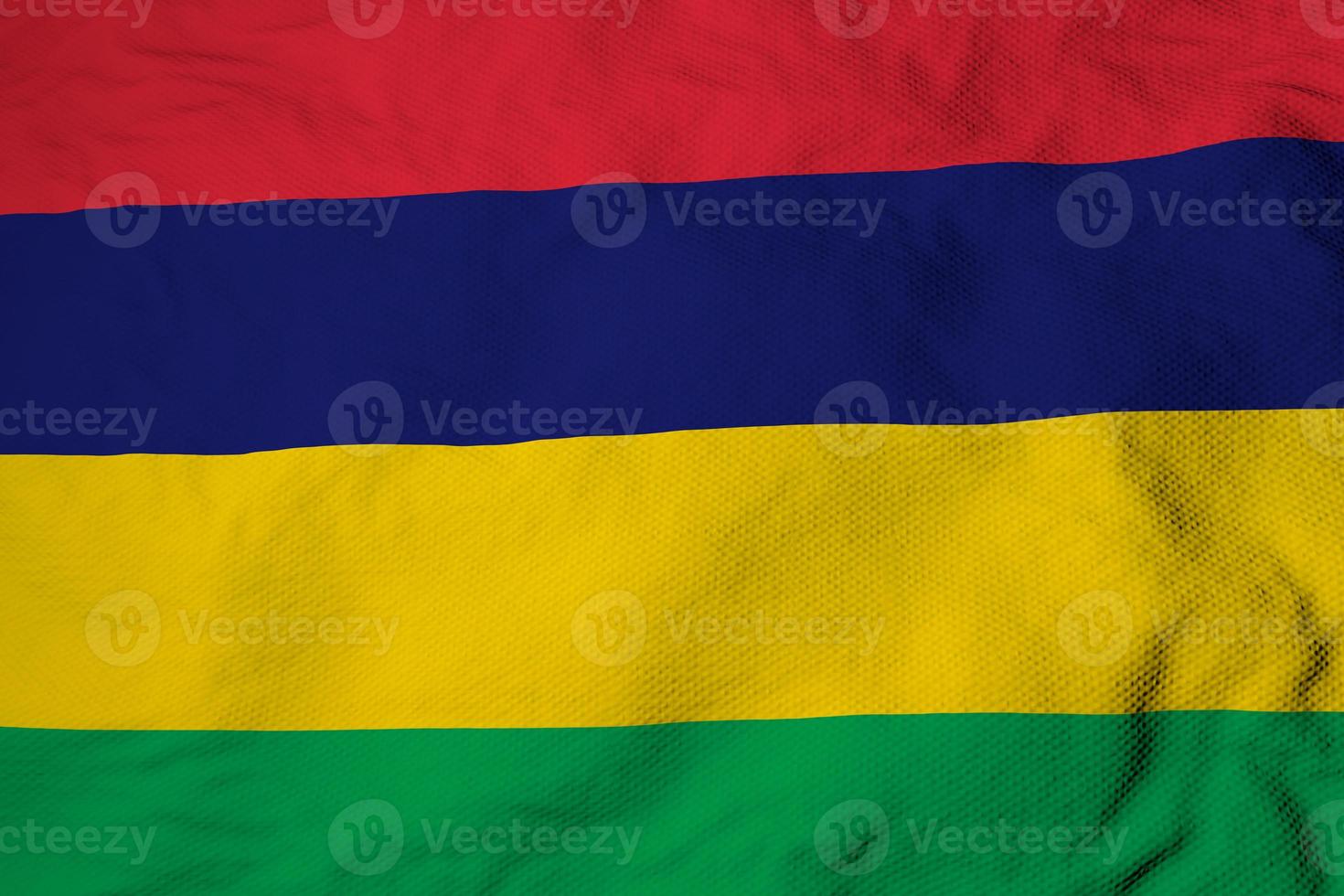 Waving Flag of Mauritius in 3D rendering photo