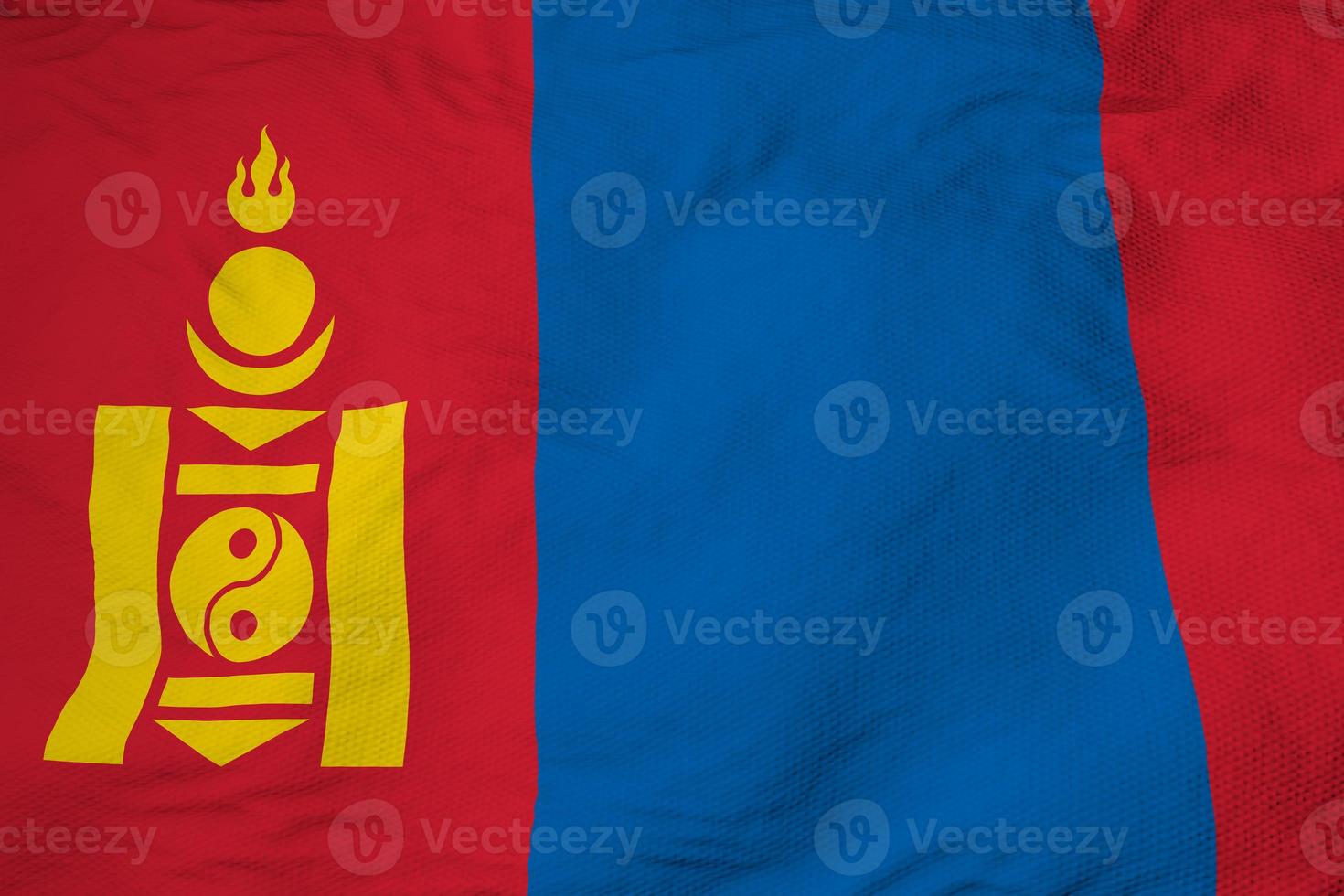 Waving Flag of Mongolia in 3D rendering photo