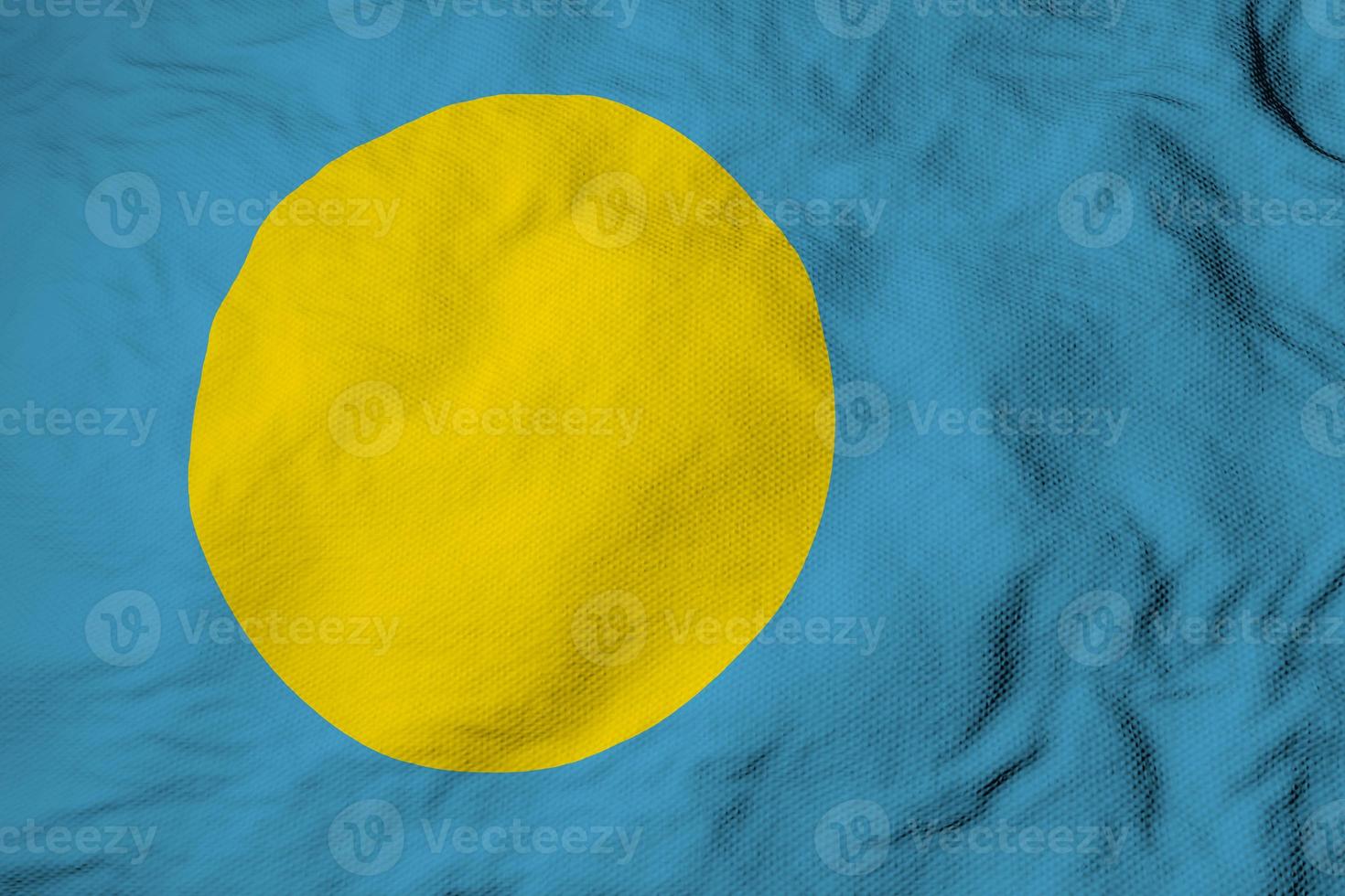 Waving flag of Palau in 3D rendering photo