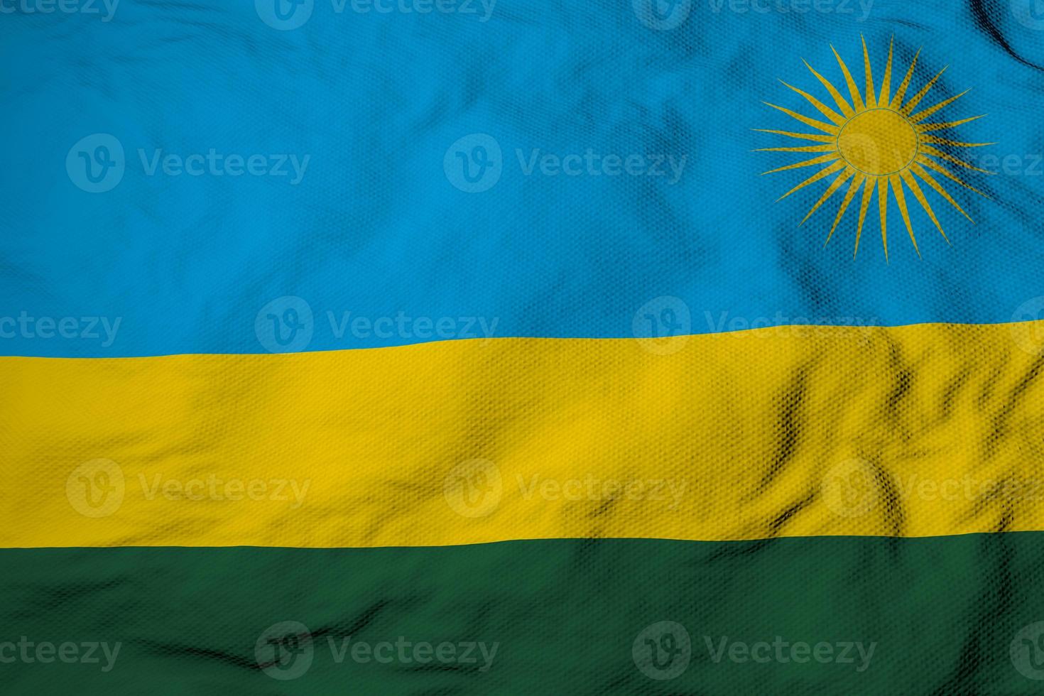 Waving flag of Rwanda in 3D rendering photo
