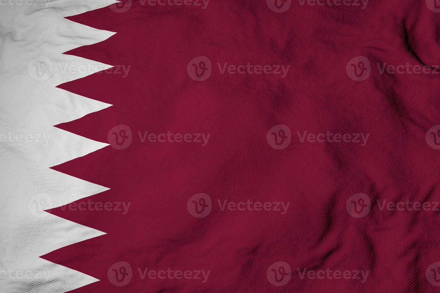 Waving flag of Qatar in 3D rendering photo