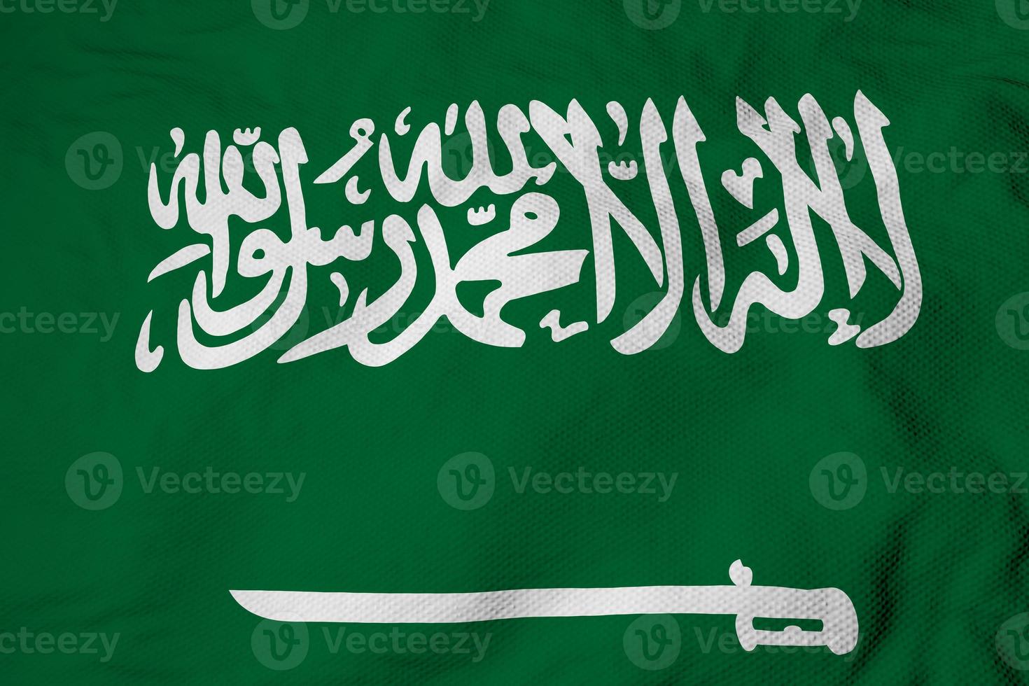 Waving Saudi Arabian flag in 3D rendering photo