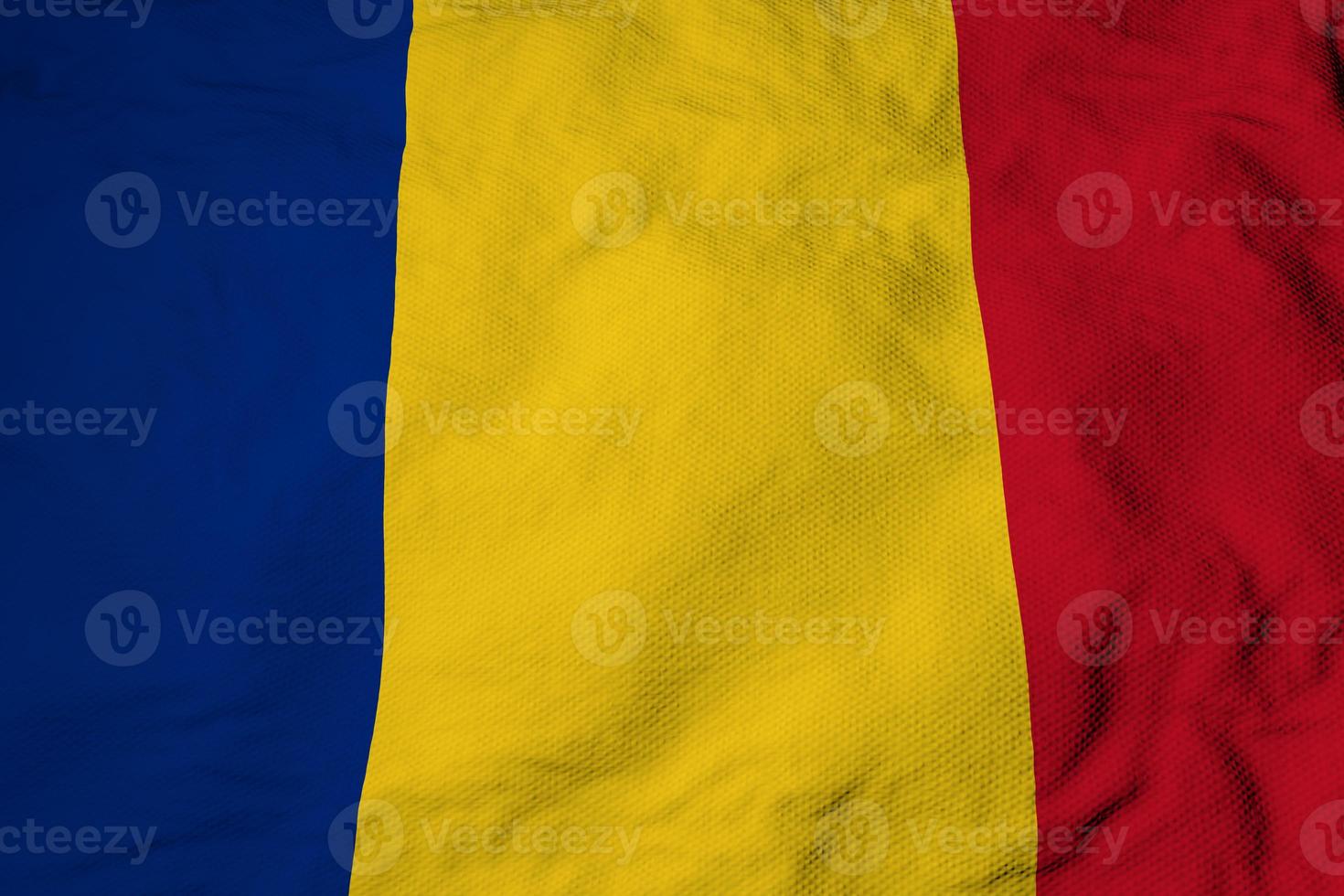 Waving Flag of Romania in 3D rendering photo