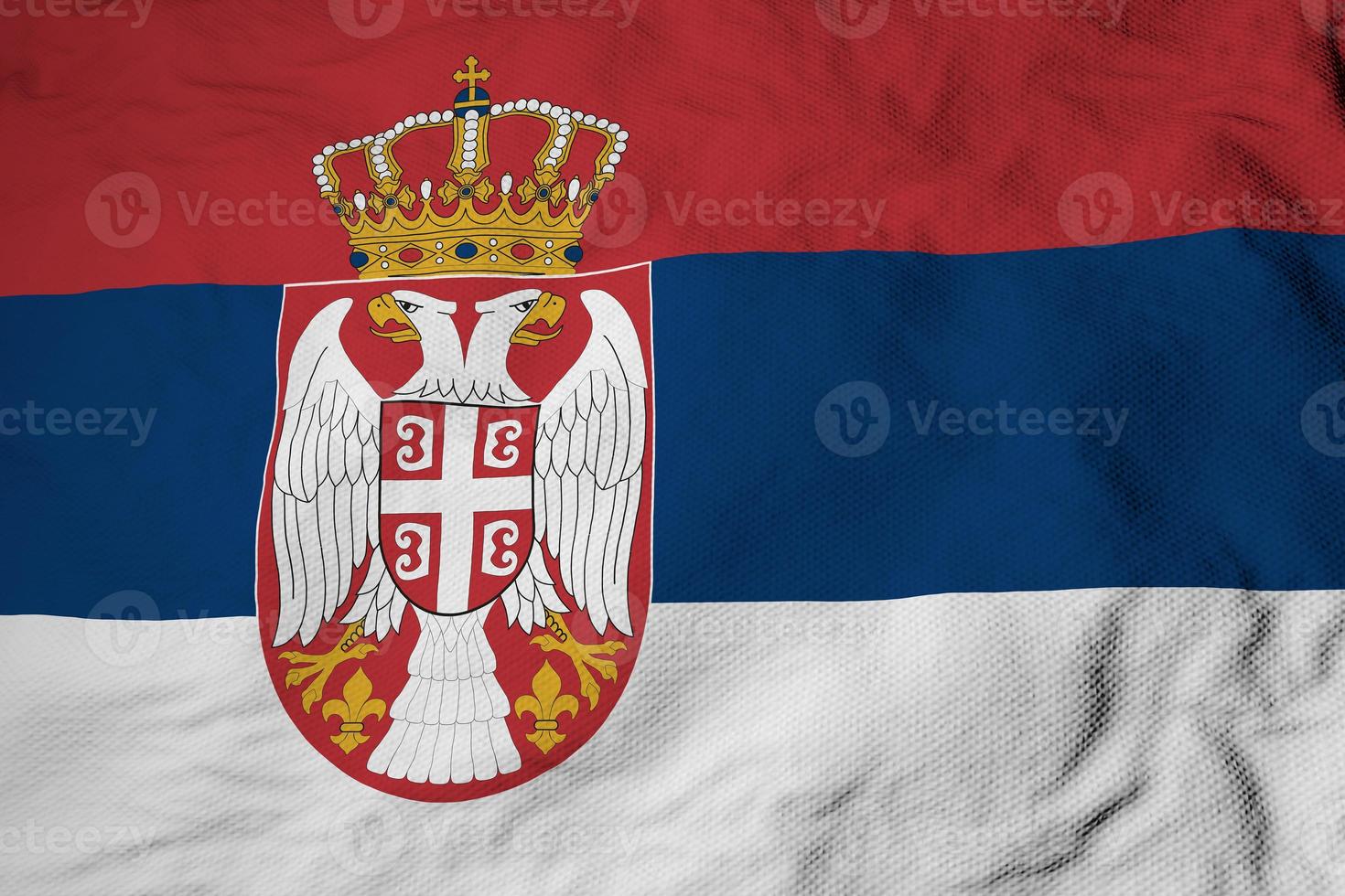 Waving Flag of Serbia in 3D rendering photo