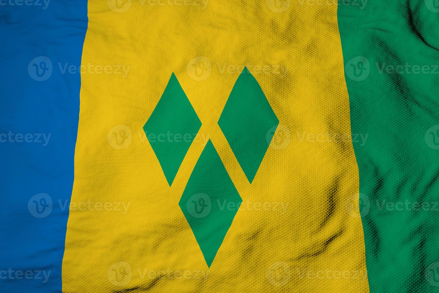 Waving flag of Saint Vincent and the Grenadines in 3D rendering photo
