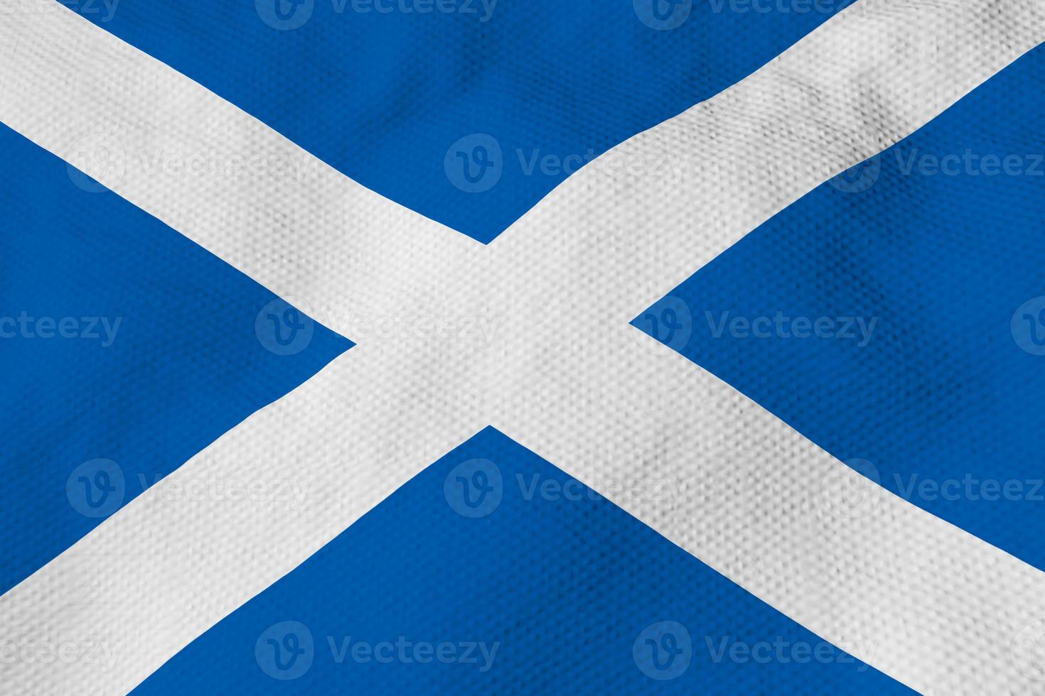 Waving Scottish flag in 3D rendering photo
