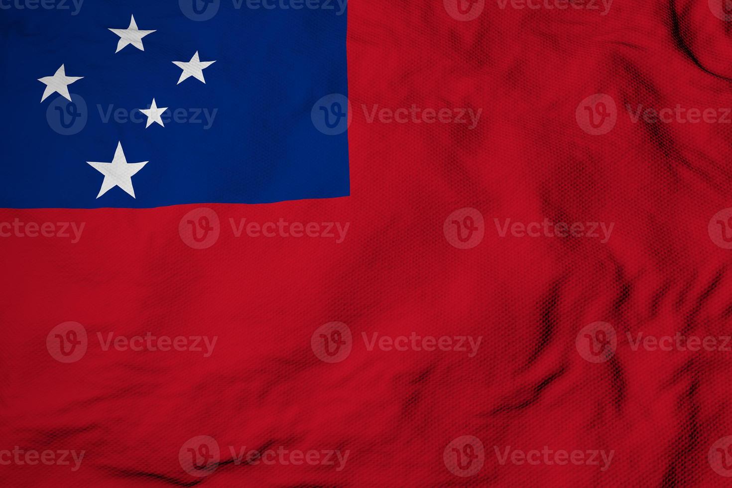 Waving flag of Samoa in 3D rendering photo