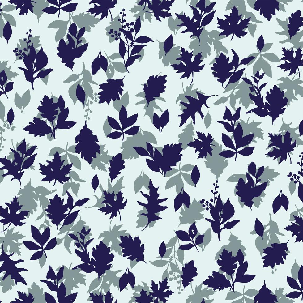 Blue leaf pattern design vector background