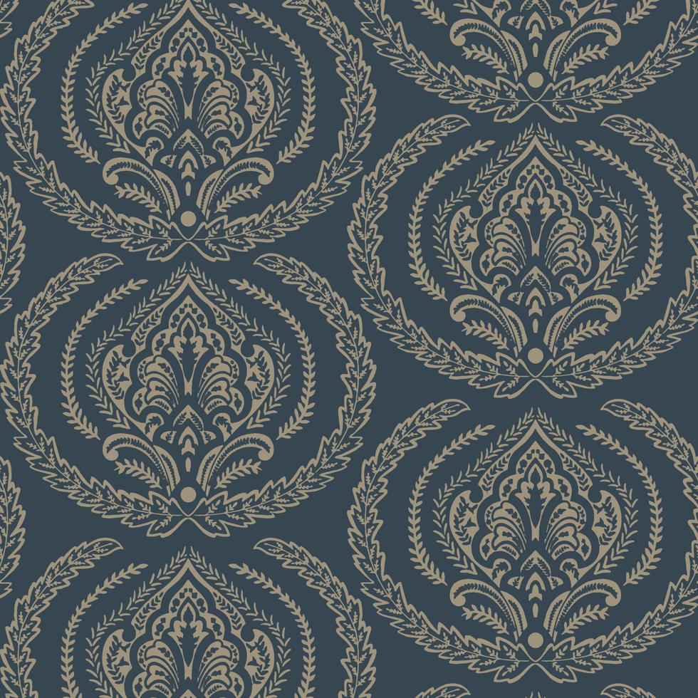 patrón de diseño de tela textil vintage. follaje, seamless, patrón decorativo vector