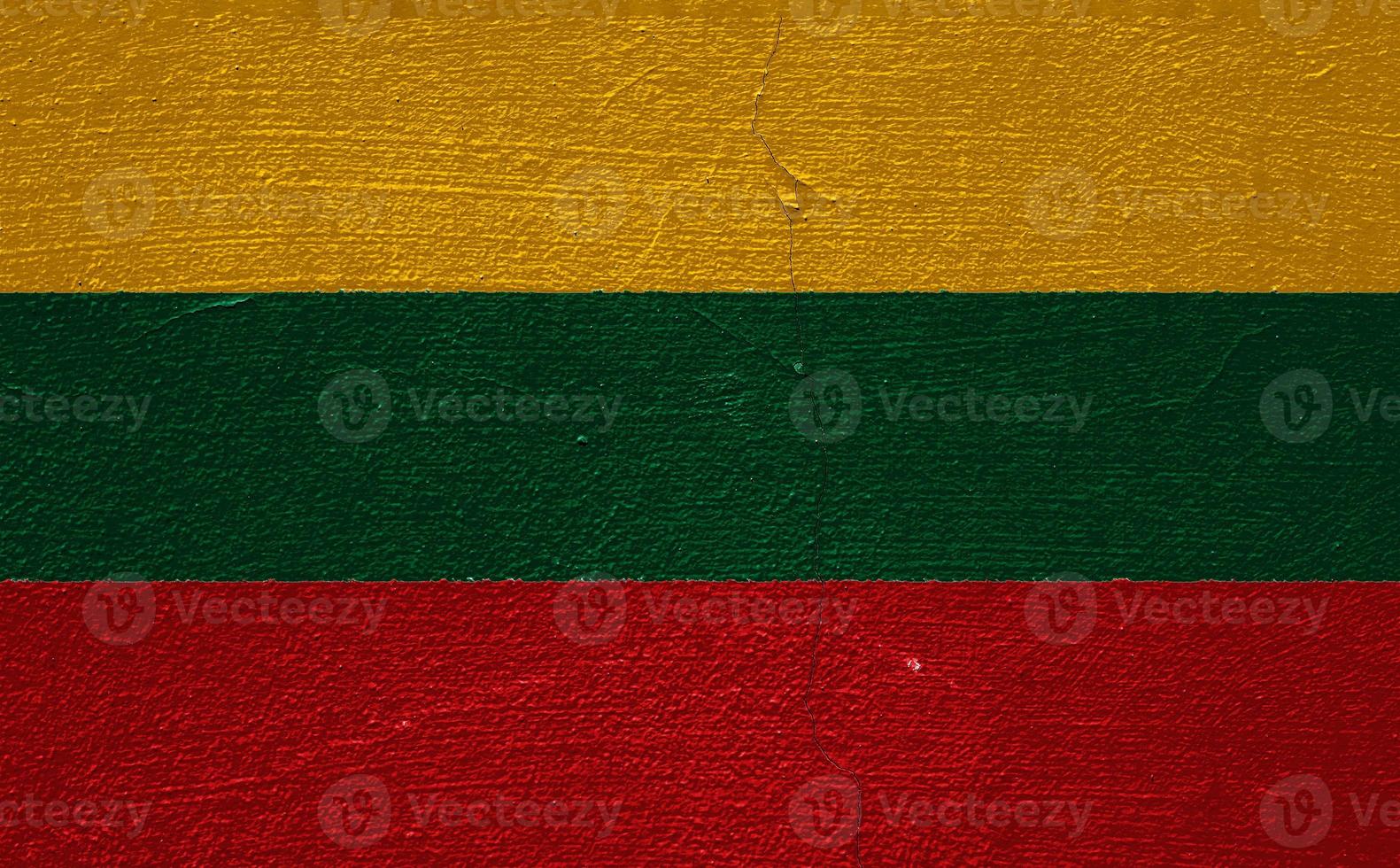 Flag of Lithuania on a textured background. Concept collage. photo