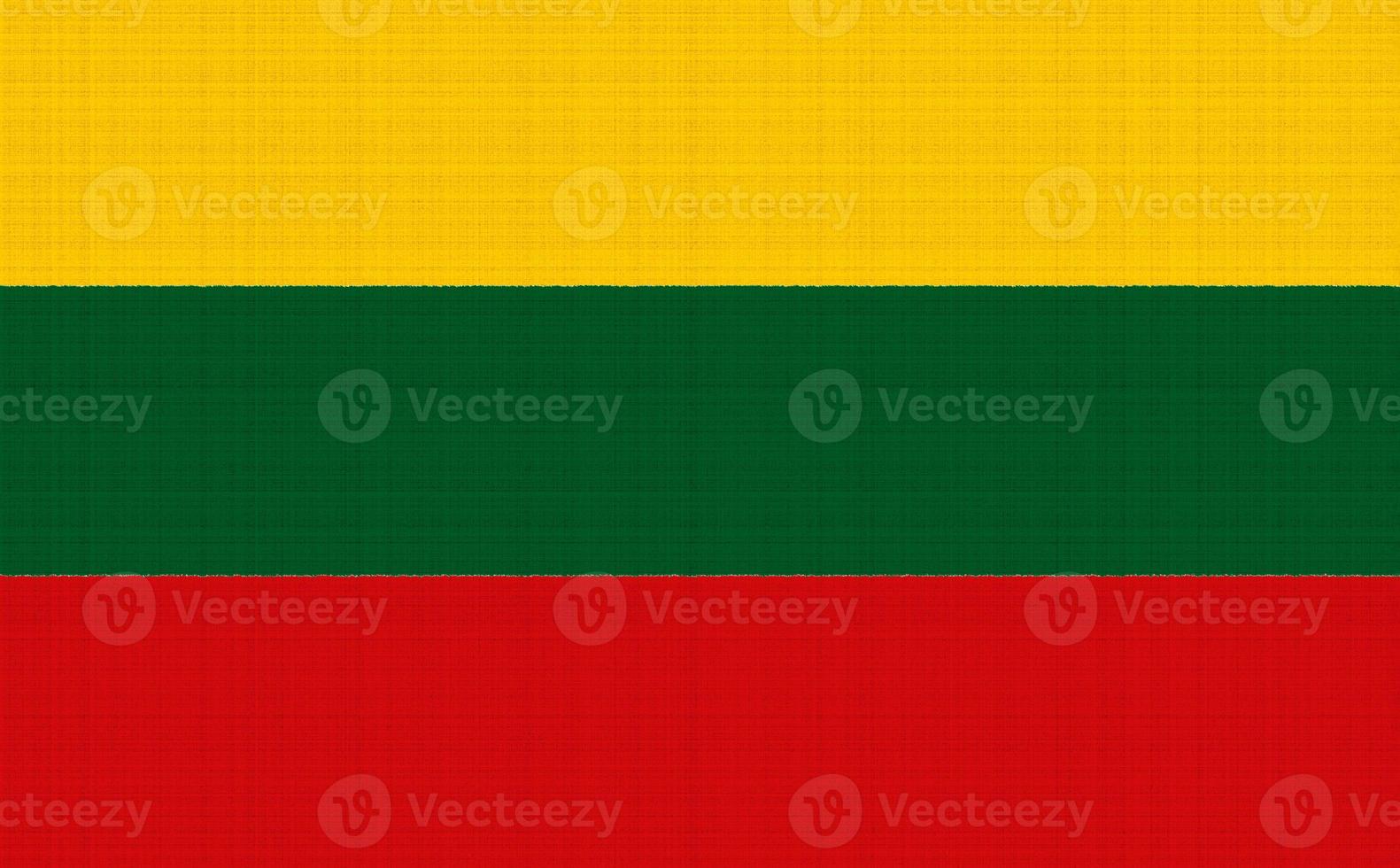 Flag of Lithuania on a textured background. Concept collage. photo