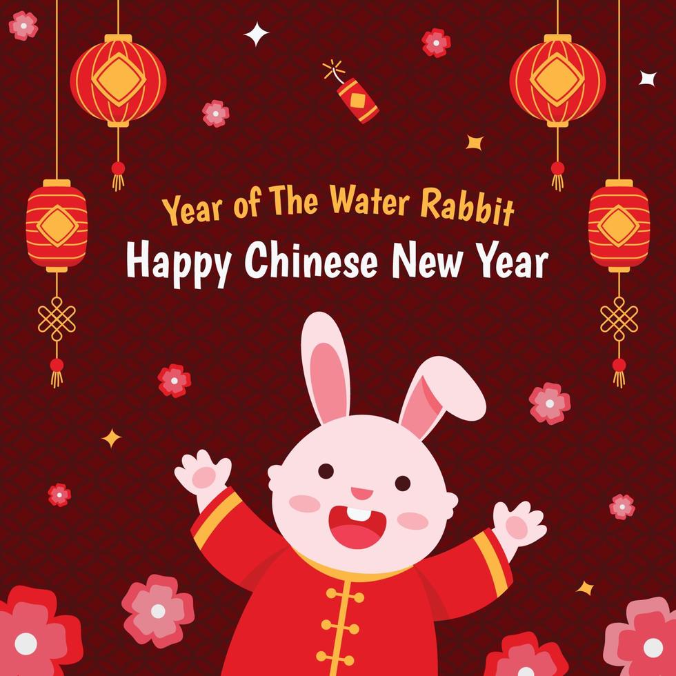 Rabbit Cheering Chinese New Year vector