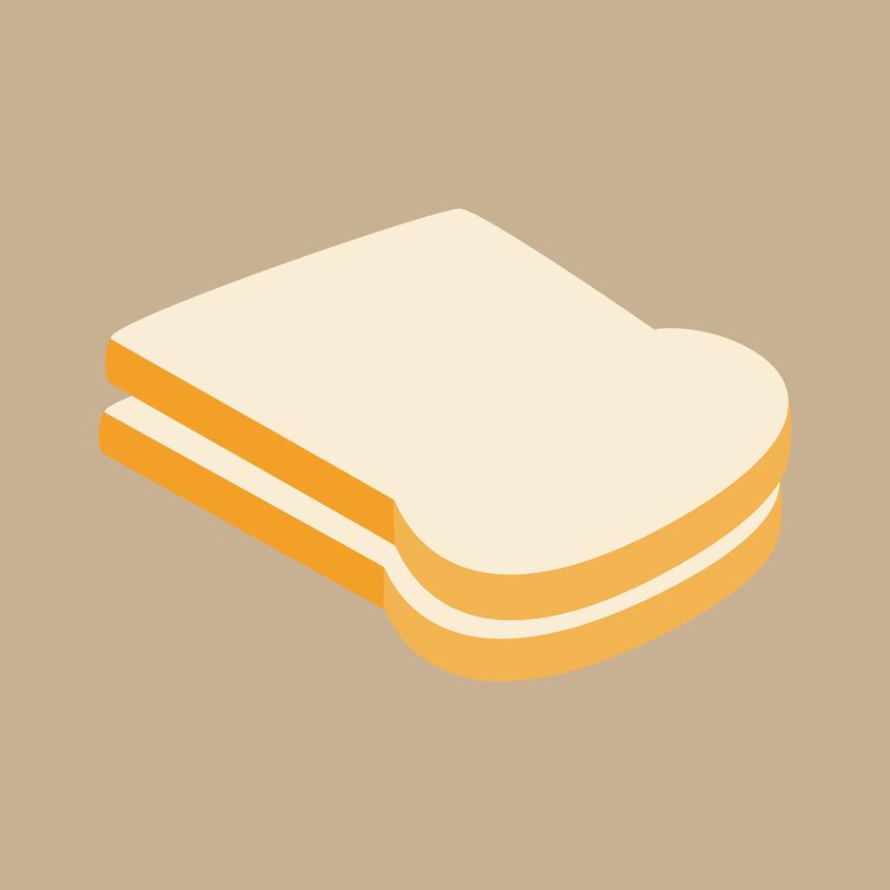 pan para sándwich diseño simple para ilustración de alimentos vector