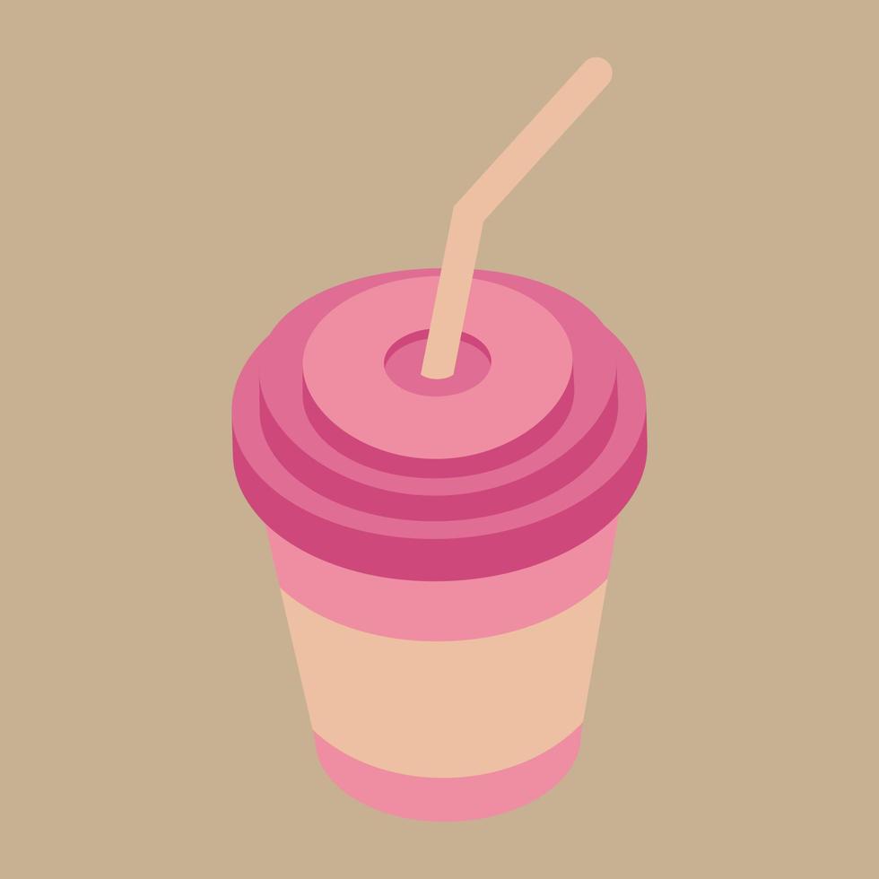 A cup of soft drink. Food and drinks design element vector illustration