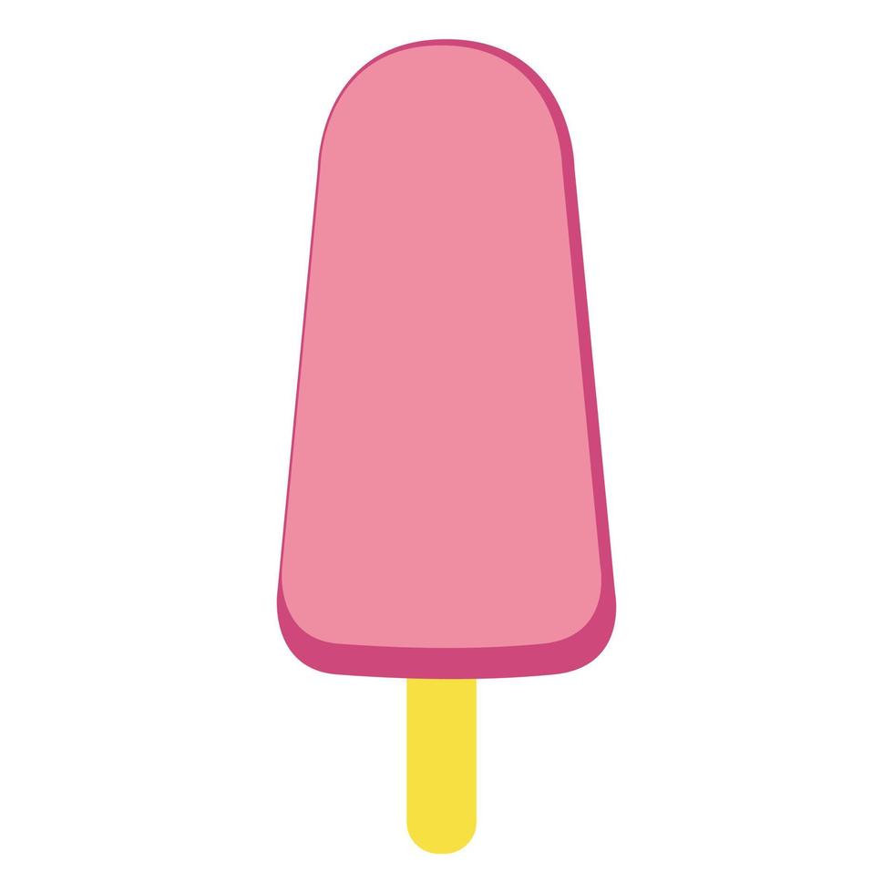 helado de fresa. Ilustración de vector de elemento de diseño de alimentos y bebidas