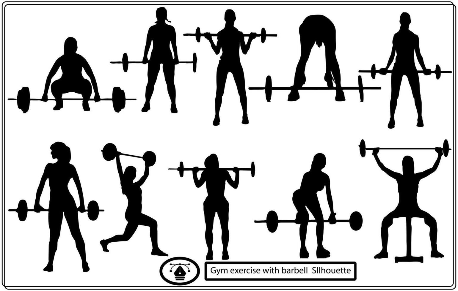 Men women athletes doing exercises silhouette vector