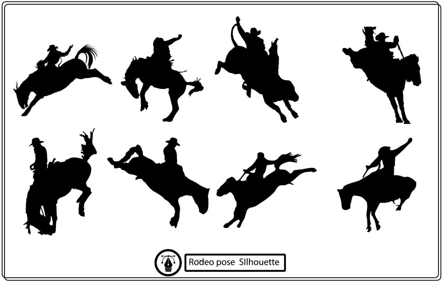 rodeo pose ilustración vector silueta gratis