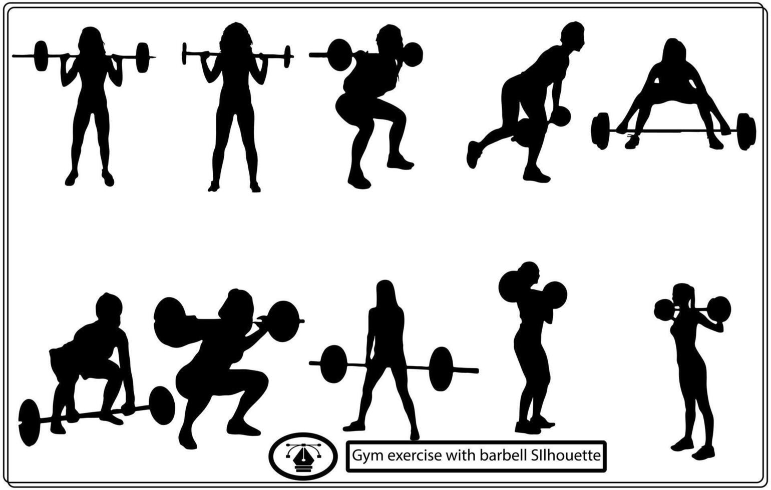 Men  women athletes doing exercises silhouette vector