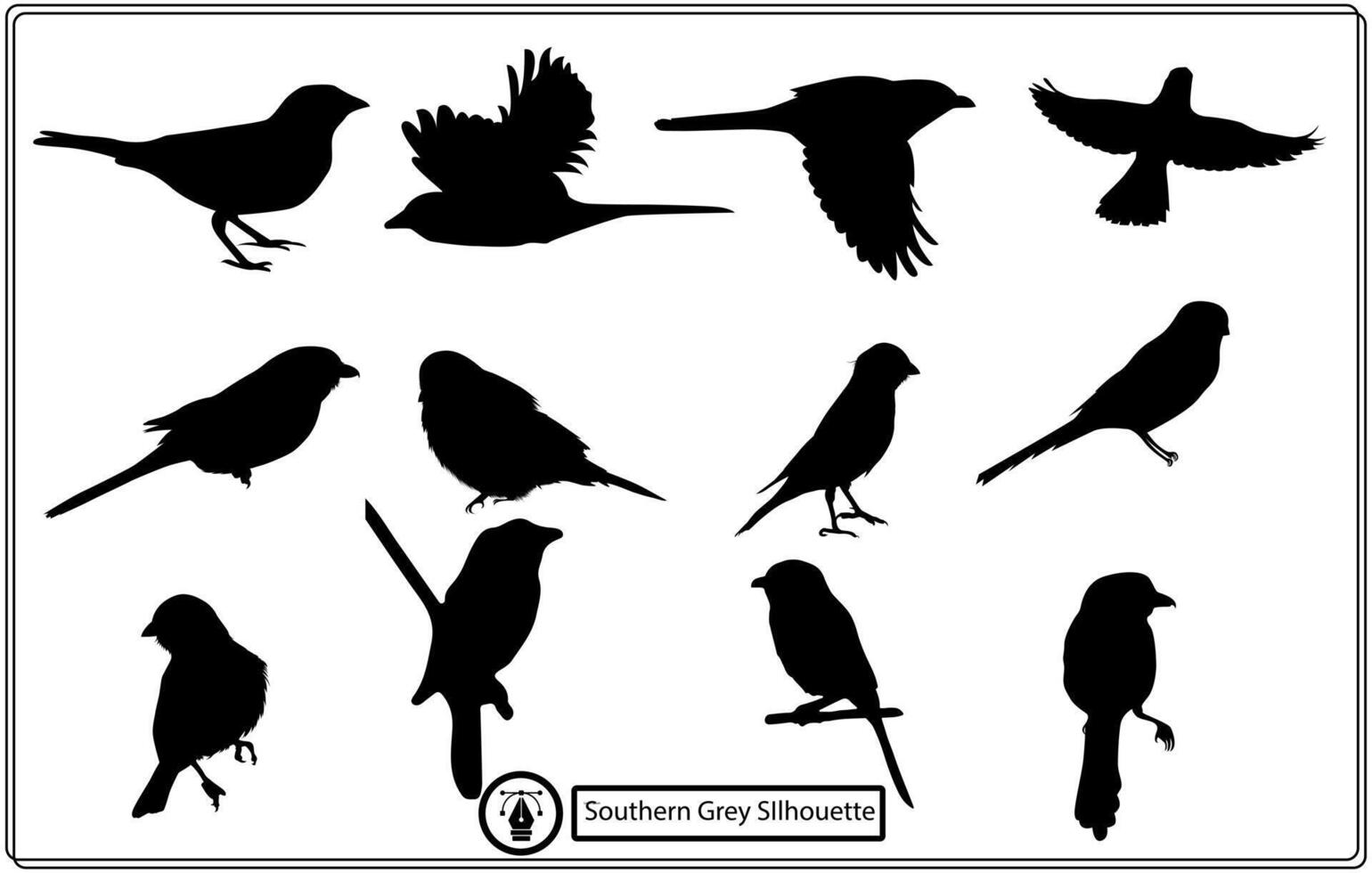 Set of southern grey vector silhouettes. free