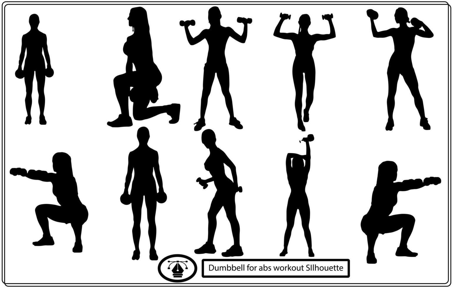 Athletic man and woman with a dumbells. Hand drawn style vector design illustrations.