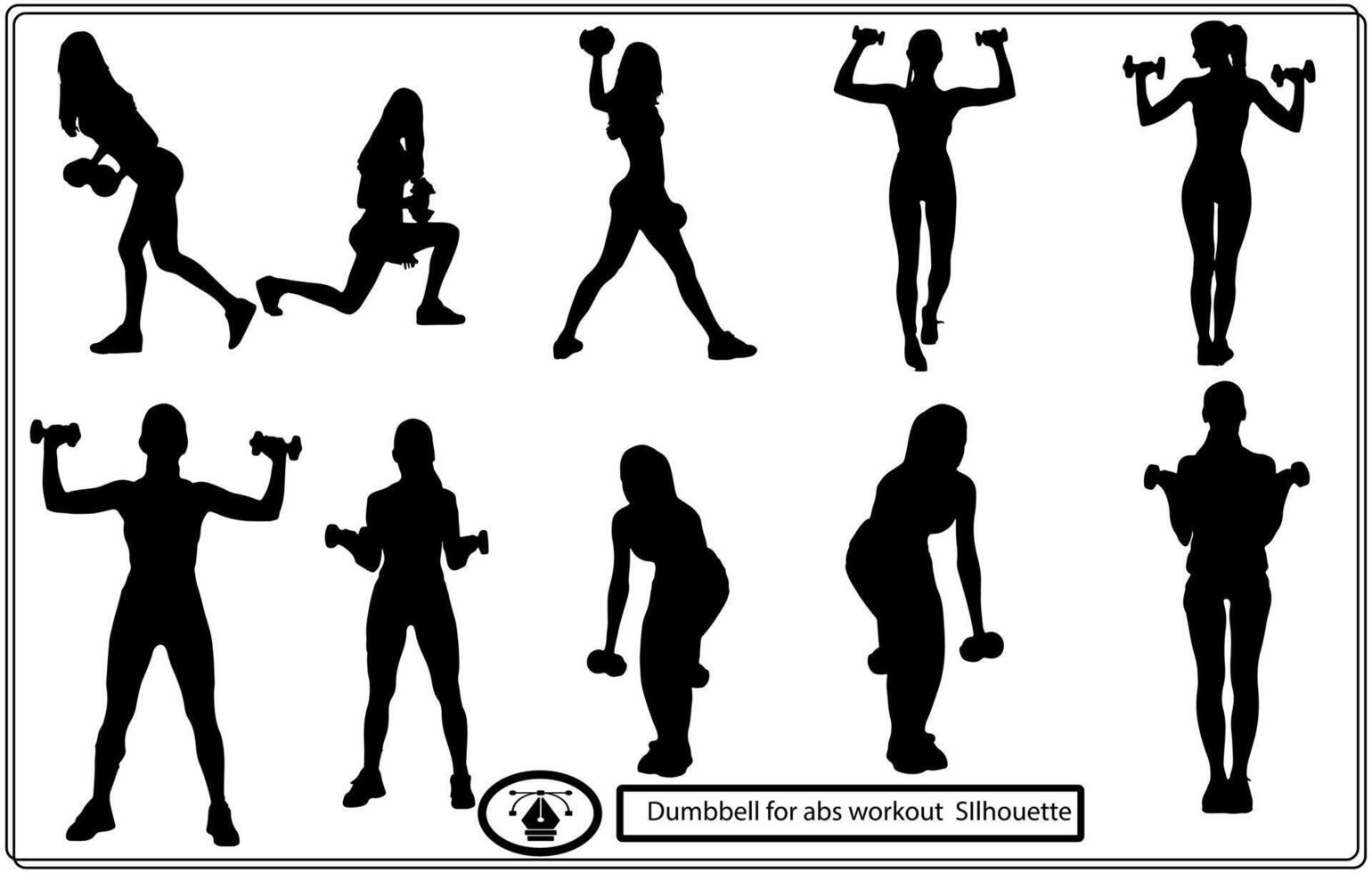 Athletic man and woman with a dumbells. Hand drawn style vector design illustrations.