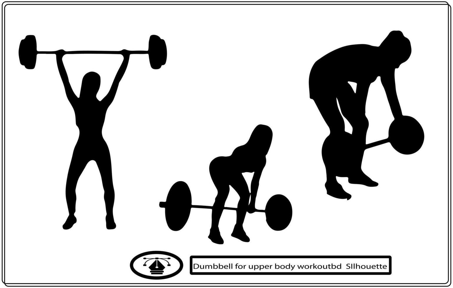 Athletic man and woman with a dumbells. Hand drawn style vector design illustrations.