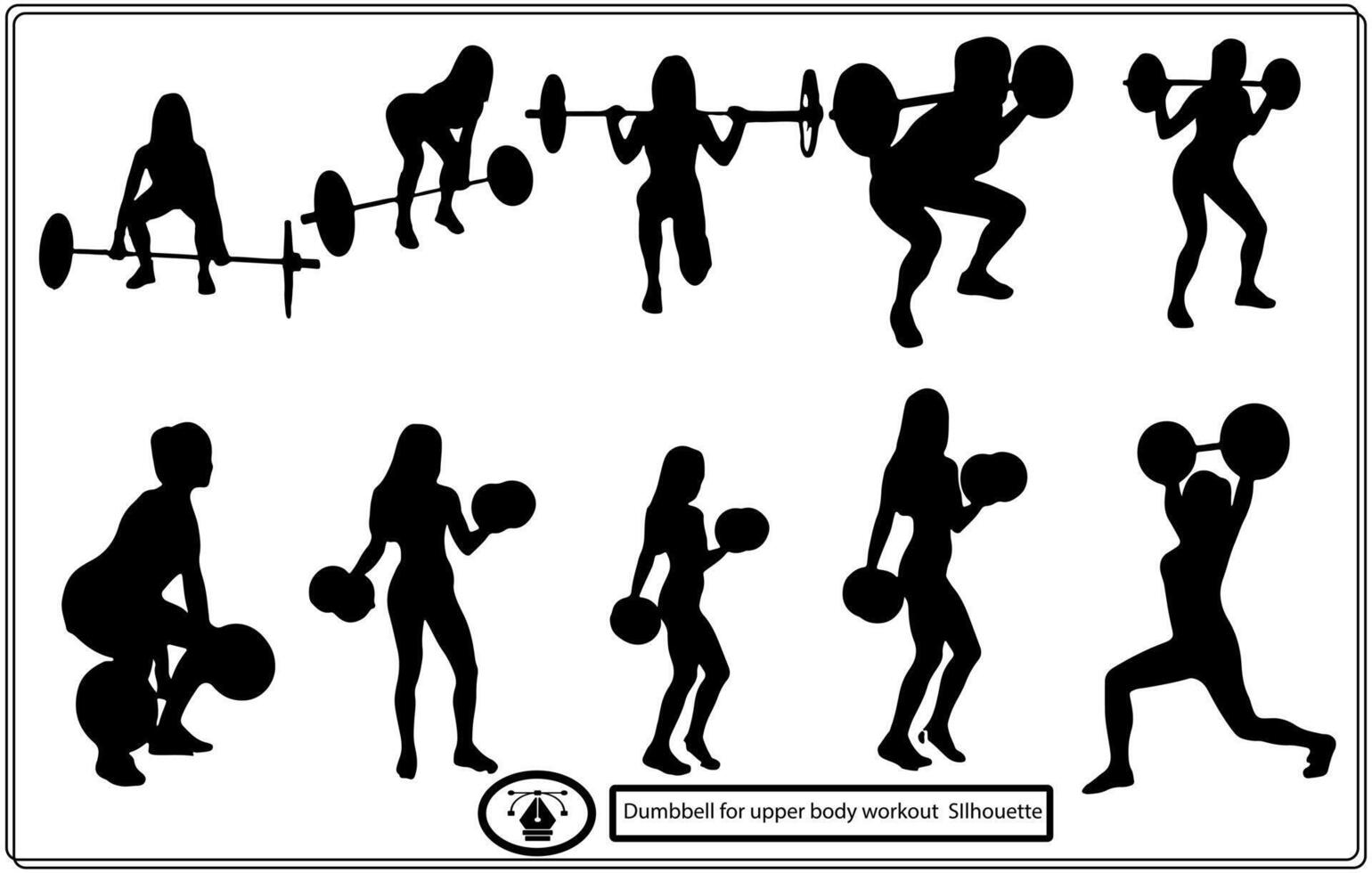 Athletic man and woman with a dumbells. Hand drawn style vector design illustrations.