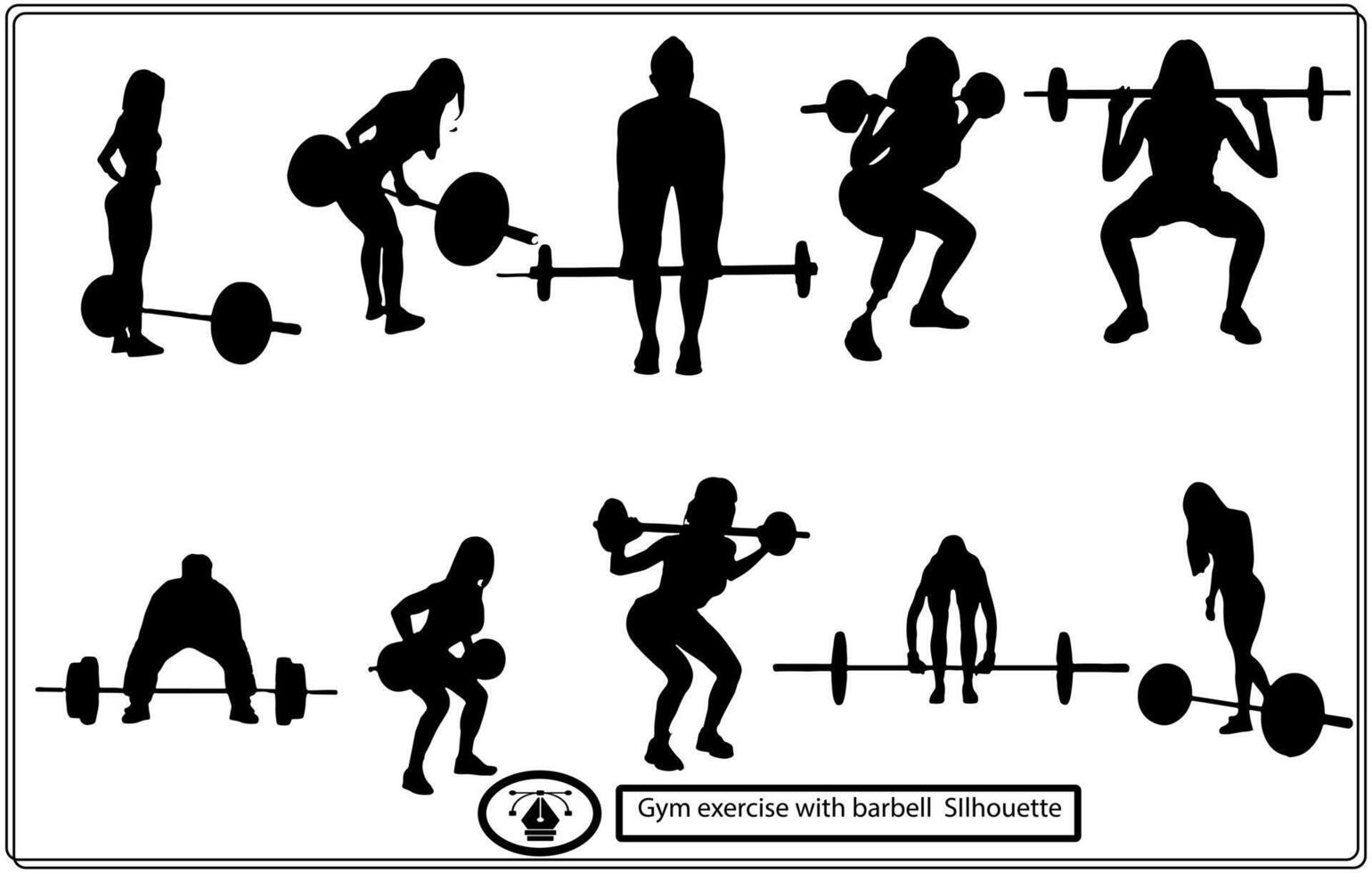 Men  women athletes doing exercises silhouette vector